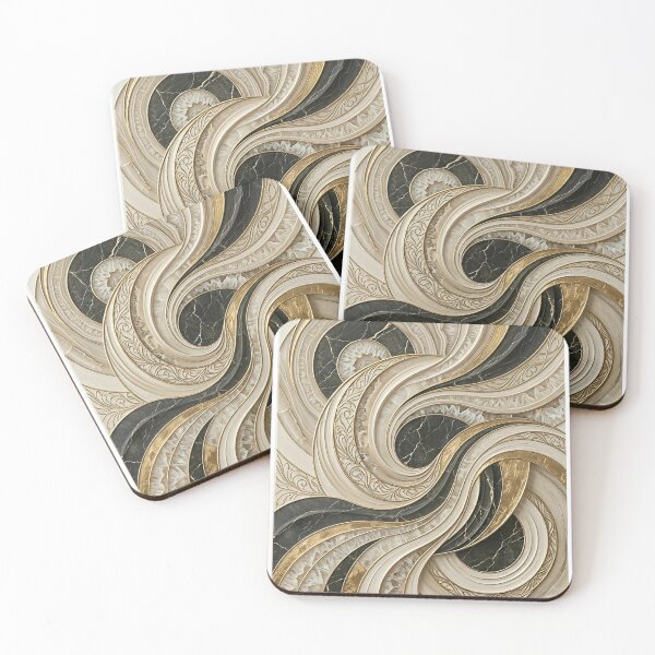 Item preview, Luxury Black Gold Marble Swirl Abstract Wall Art designed and sold by TOOBIC.