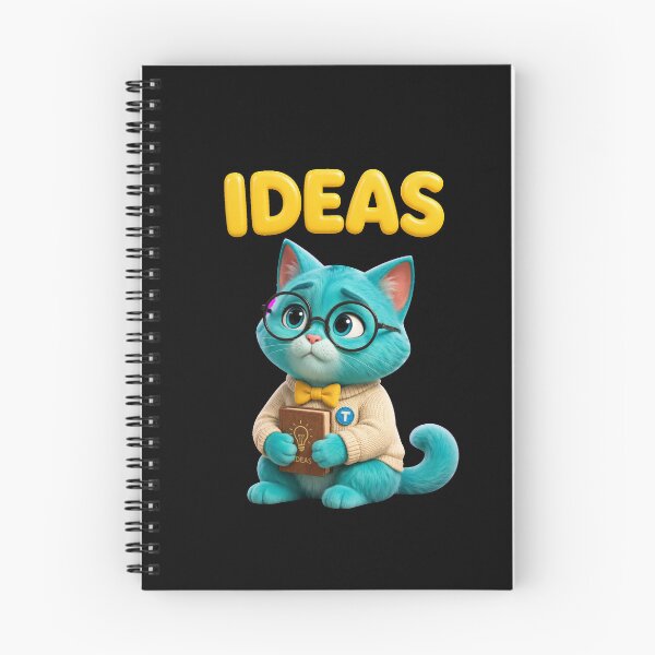 Item preview, Turki Turquoise Cat Reading Idea Book designed and sold by Turki & Tres Colores.