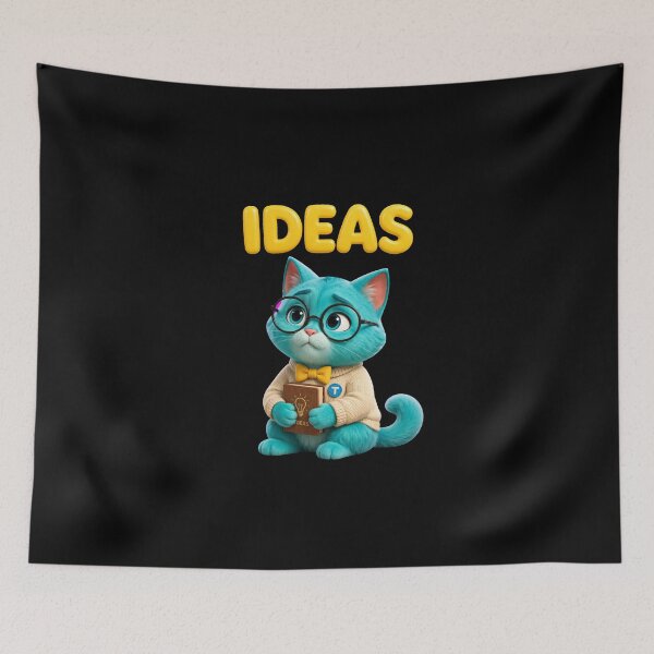 Item preview, Turki Turquoise Cat Reading Idea Book designed and sold by Turki & Tres Colores.