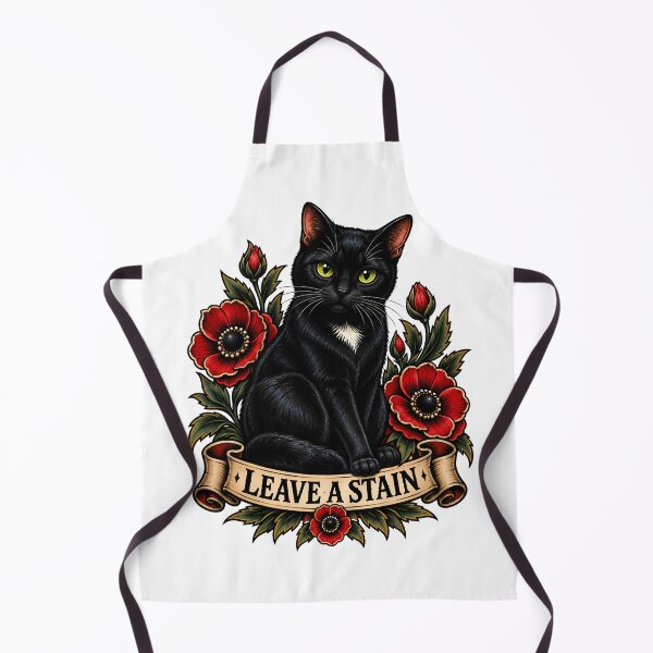 Item preview, Leave A Stain Black Cat Traditional Tattoo Art designed and sold by Old's Cool Cat Studio.