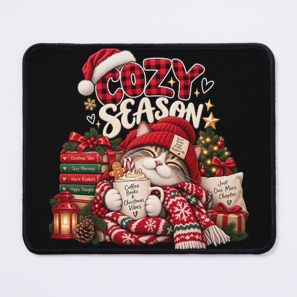 Item preview, Cozy Season Christmas Cat – Coffee Books & Holiday Vibes designed and sold by lbenoraib.