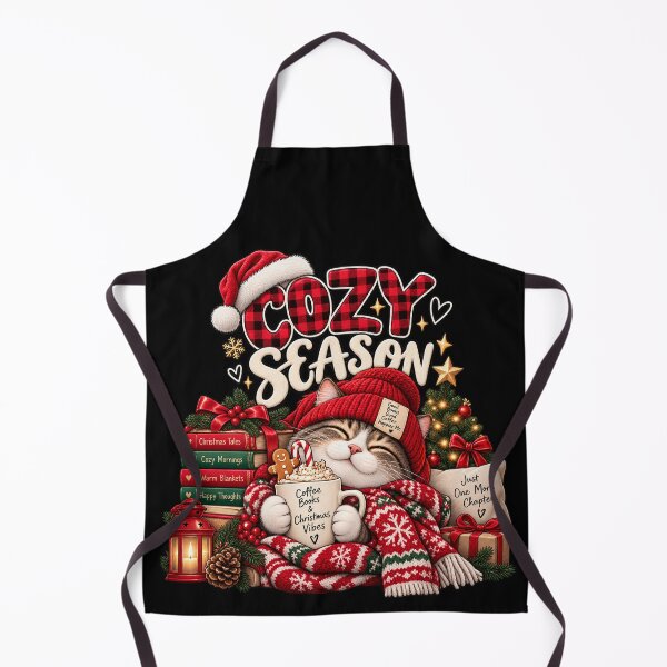 Item preview, Cozy Season Christmas Cat – Coffee Books & Holiday Vibes designed and sold by lbenoraib.
