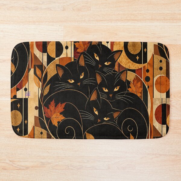 Item preview, The Fourfold Familiar — Abstract Black Cat Art designed and sold by My Redbubble Shop.
