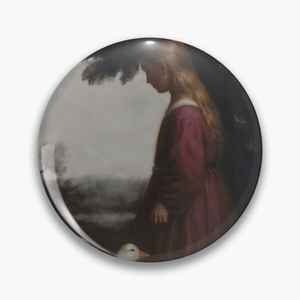 Item preview, Gothic Young Girl With White Geese Painting designed and sold by DarkHolyQueen.