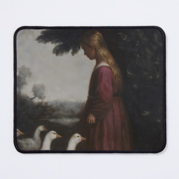 Item preview, Gothic Young Girl With White Geese Painting designed and sold by DarkHolyQueen.