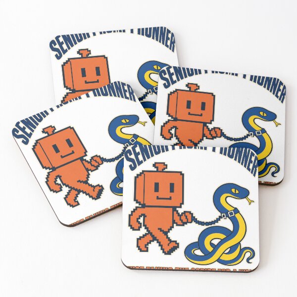 Item preview, Senior Prompt Runner Pixel Snake Walk Funny Coder T-Shirt Design designed and sold by KIDEnia.