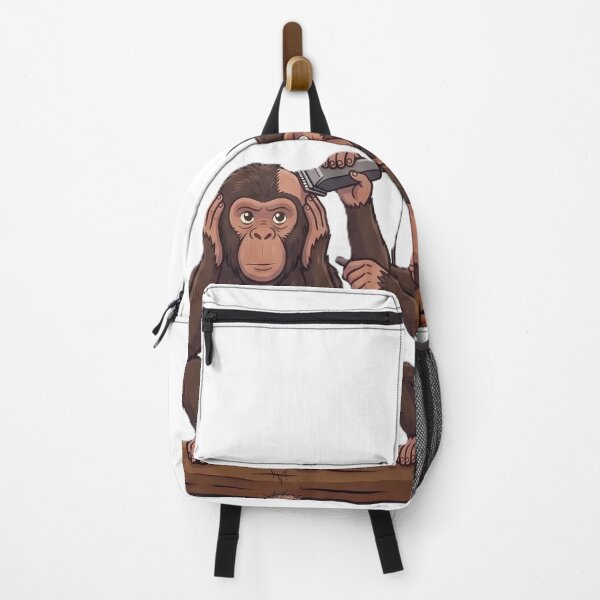 Item preview, Thinking Is Overrated Funny Monkey Barber Meme designed and sold by Surviving Monday Club.