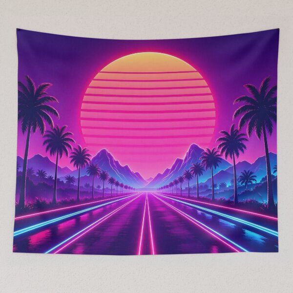 Item preview, Synthwave Neon Highway Retro Sunset Grid designed and sold by Herodestroyer.