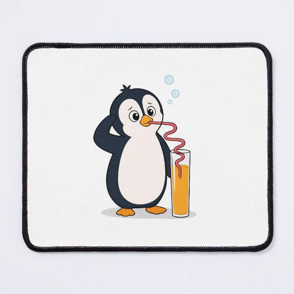 Item preview, Confused Penguin With a Giant Straw | Funny Drink Lover Design designed and sold by Catchy-Couture.