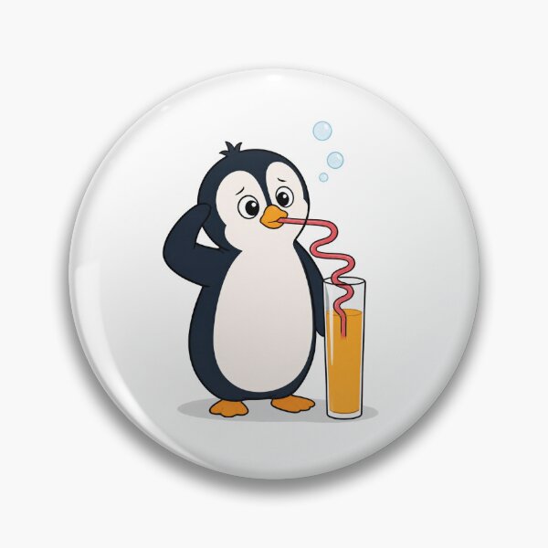 Item preview, Confused Penguin With a Giant Straw | Funny Drink Lover Design designed and sold by Catchy-Couture.