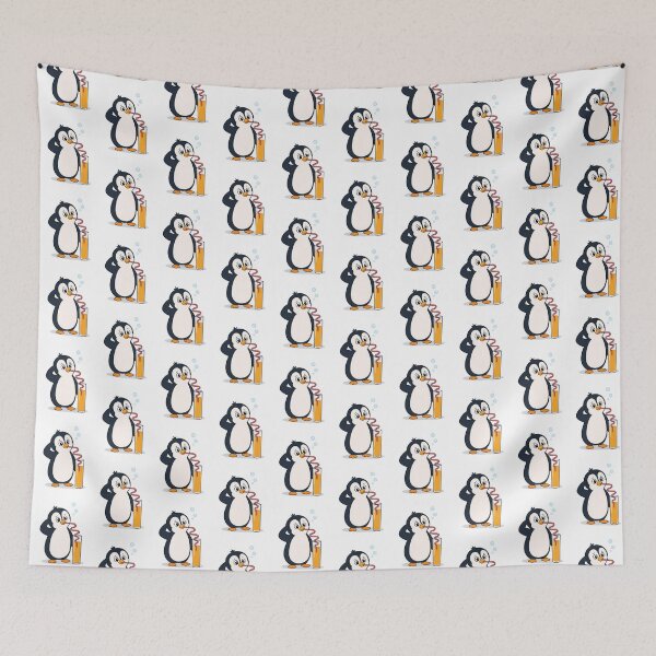 Item preview, Confused Penguin With a Giant Straw | Funny Drink Lover Design designed and sold by Catchy-Couture.