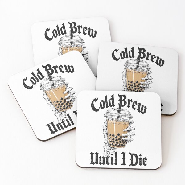 Item preview, Cold Brew Until I Die Funny Skeleton Hand Iced Coffee designed and sold by digital.stickerperso.com.
