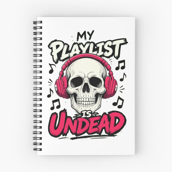 Item preview, Funny Skull Headphones My Playlist Is Undead Music designed and sold by digital.stickerperso.com.