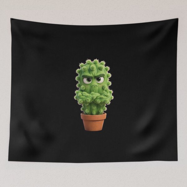 Item preview, Grumpy Cactus Funny Illustration designed and sold by Turki & Tres Colores.