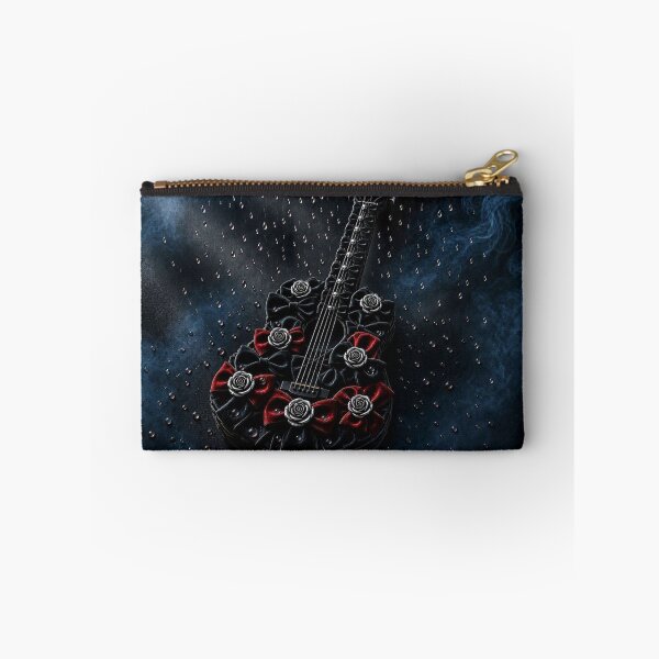 Item preview, Gothic Acoustic Guitar with Red Ribbon Roses - Dark Aesthetic Art designed and sold by Breezes-of-Ida.