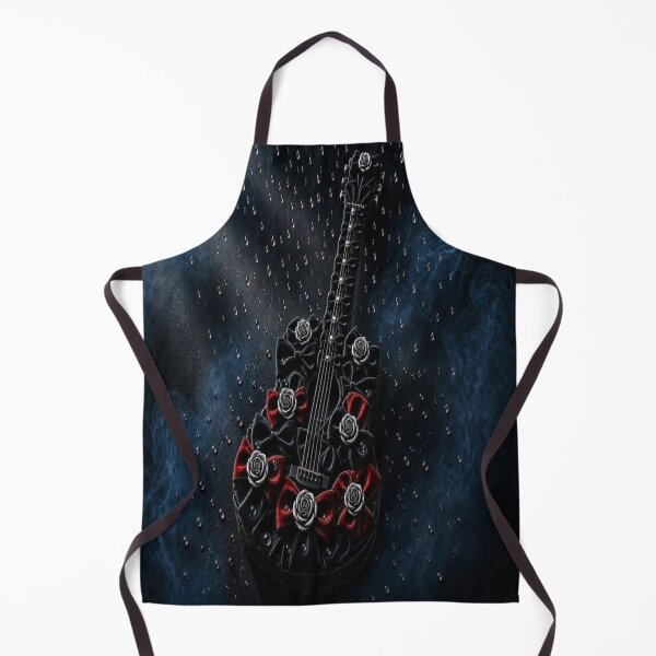 Item preview, Gothic Acoustic Guitar with Red Ribbon Roses - Dark Aesthetic Art designed and sold by Breezes-of-Ida.