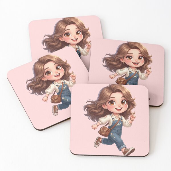Item preview, Joyful Cottagecore Chibi Girl Running In Overalls designed and sold by taogiauco.