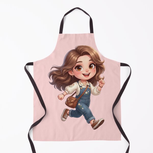 Item preview, Joyful Cottagecore Chibi Girl Running In Overalls designed and sold by taogiauco.