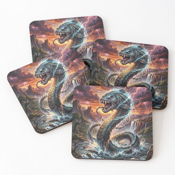 Item preview, Nyami Nyami | African River God Serpent Art designed and sold by Artsy Universe.