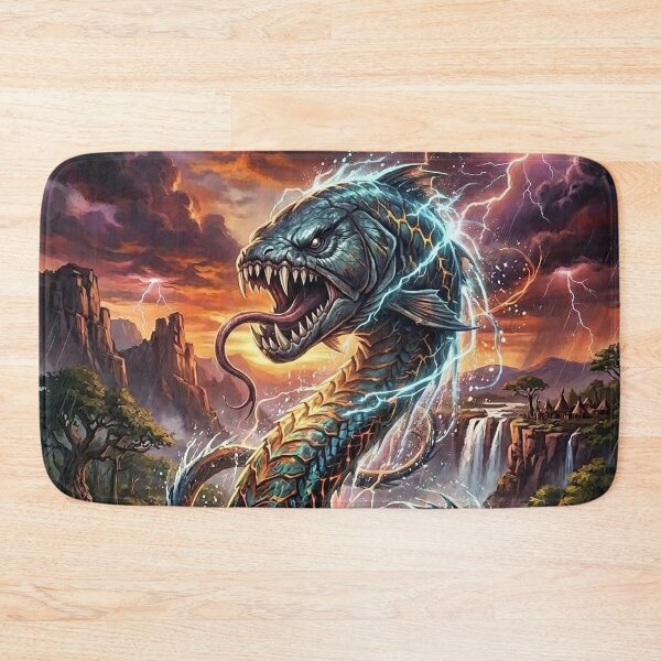 Item preview, Nyami Nyami | African River God Serpent Art designed and sold by Artsy Universe.