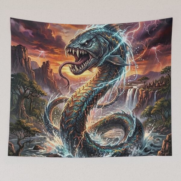 Item preview, Nyami Nyami | African River God Serpent Art designed and sold by Artsy Universe.