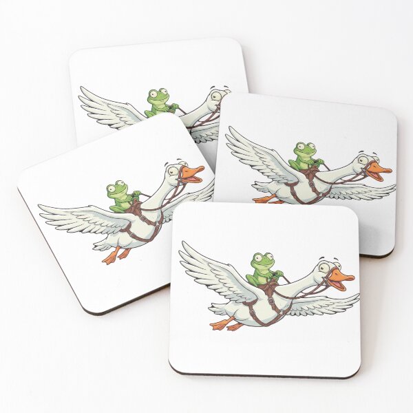 Item preview, Frog Riding Flying Goose Funny Animal designed and sold by TeeVibesshop.