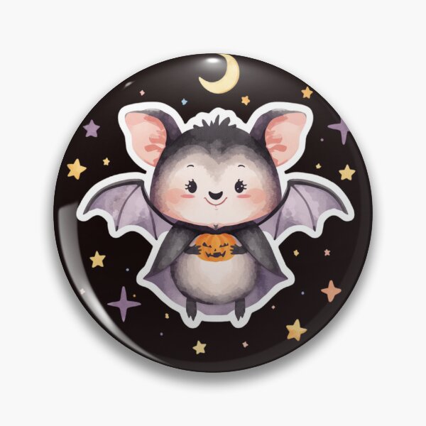 Item preview, Cute Vampire Bat Halloween – Kawaii Bat with Pumpkin Sticker designed and sold by Busybeesfinds.