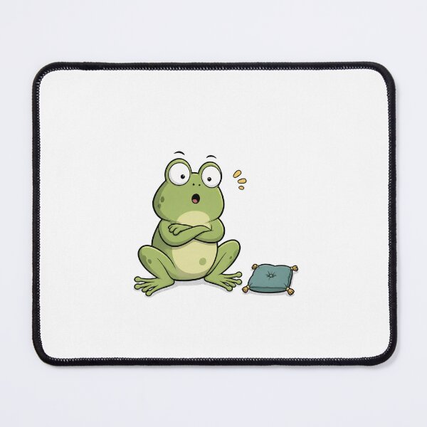 Item preview, Serious Frog and Tiny Cushion | Funny Cute Frog designed and sold by Catchy-Couture.
