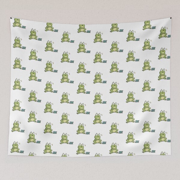 Item preview, Serious Frog and Tiny Cushion | Funny Cute Frog designed and sold by Catchy-Couture.