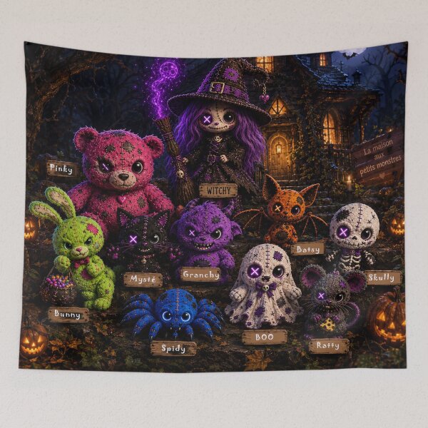 Item preview, The House of Little Monsters – Creepy Cute Halloween Gang designed and sold by TitiaDesign.