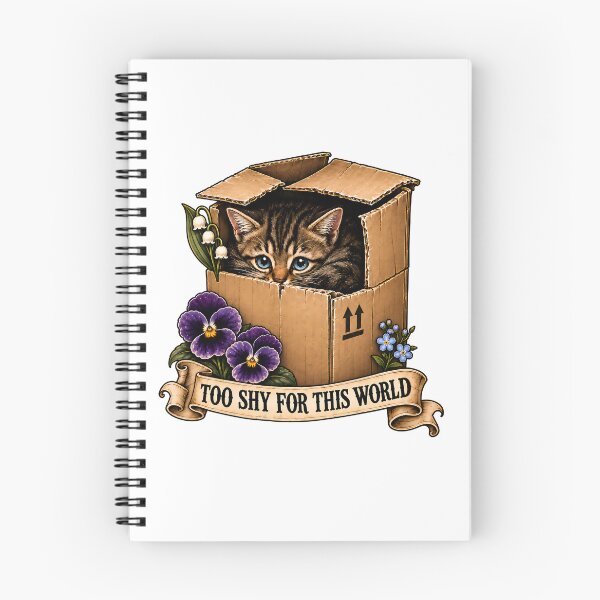 Item preview, Cute Shy Kitten In Box Traditional Tattoo Art designed and sold by Old's Cool Cat Studio.