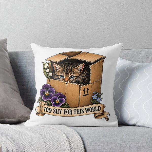 Item preview, Cute Shy Kitten In Box Traditional Tattoo Art designed and sold by Old's Cool Cat Studio.