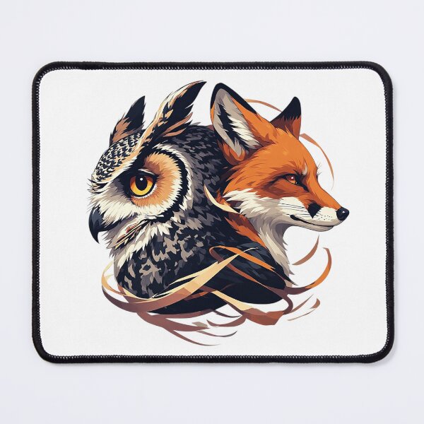 Item preview, Wise Owl and Clever Fox Vector Emblem Design - Dual Animal Portrait Illustration designed and sold by Nubian Style.