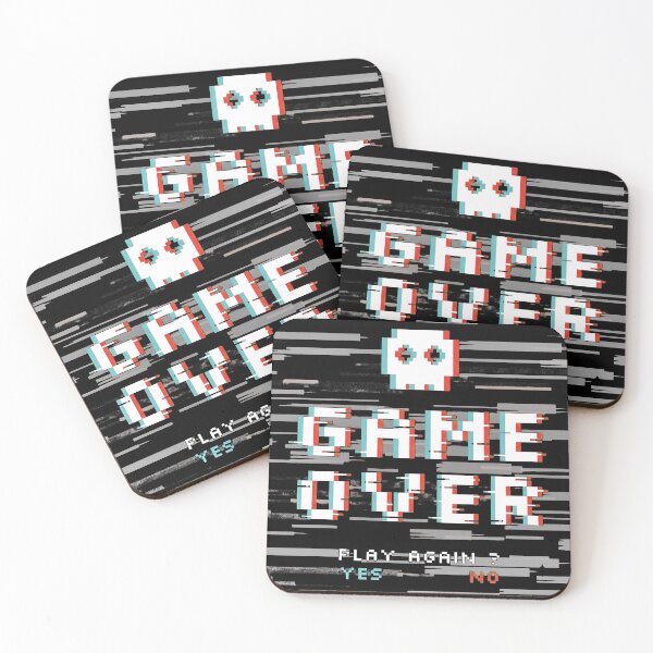 Item preview, Retro Glitch Pixel Game Over Skull Design designed and sold by Munib302.