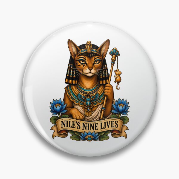 Item preview, Egyptian Pharaoh Cat Tattoo Art designed and sold by Old's Cool Cat Studio.