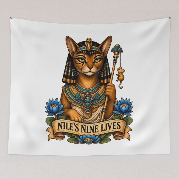 Item preview, Egyptian Pharaoh Cat Tattoo Art designed and sold by Old's Cool Cat Studio.
