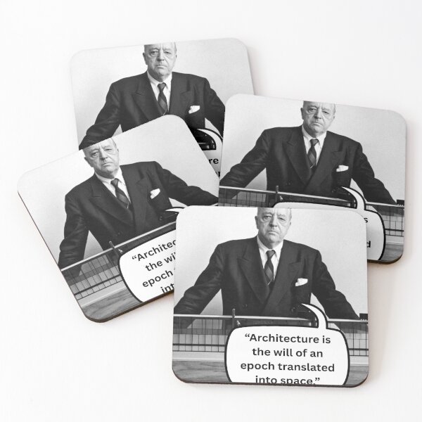 Item preview, Ludwig Mies van der Rohe Inspirational Architecture Quote designed and sold by Archysketch.