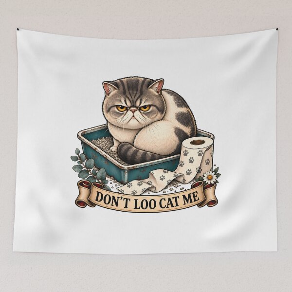 Item preview, Don't Loo Cat Me Funny Litter Box designed and sold by Old's Cool Cat Studio.
