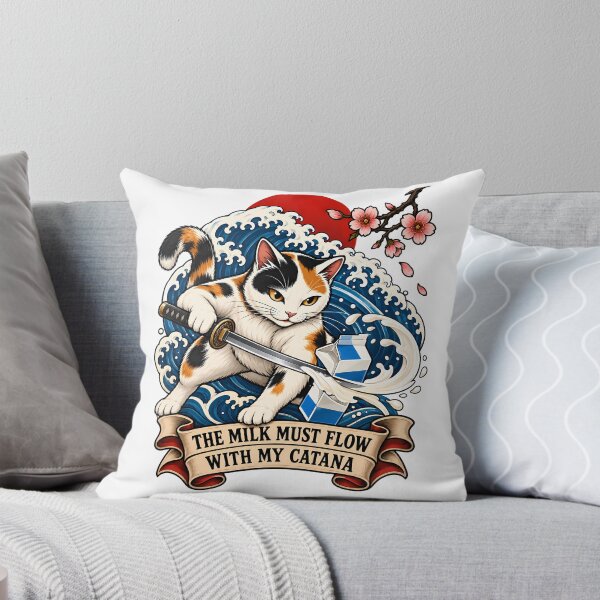 Item preview, Samurai Catana Milk Flow Japanese Tattoo designed and sold by Old's Cool Cat Studio.