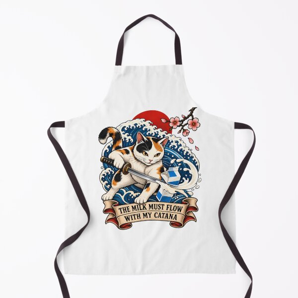 Aperçu de l'œuvre Samurai Catana Milk Flow Japanese Tattoo créée et vendue par Old's Cool Cat Studio.