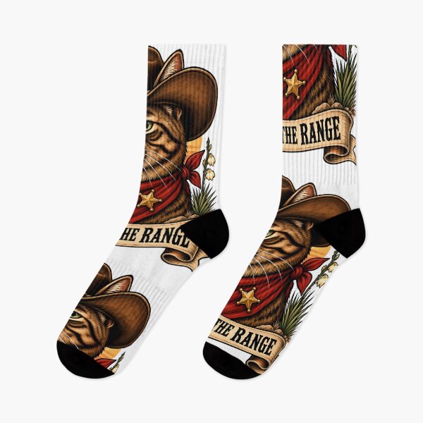 Item preview, Purrin' On The Range Western Cowboy Cat Tattoo designed and sold by Old's Cool Cat Studio.