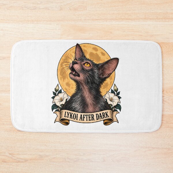 Item preview, Tatuaje de Lykoi After Dark Cat Full Moon designed and sold by Old's Cool Cat Studio.