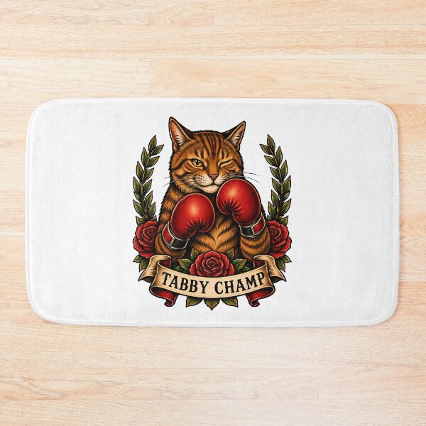 Item preview, Tabby Champ Boxing Cat Tattoo designed and sold by Old's Cool Cat Studio.