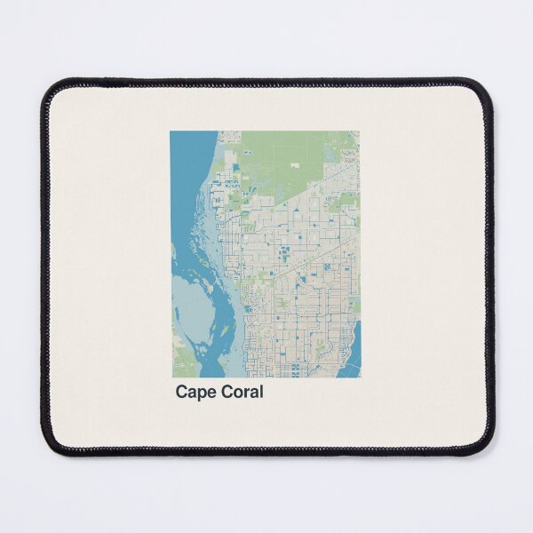 Artikelvorschau, Minimalistische Kartenkunst von Cape Coral entworfen und verkauft von MapsNerd.