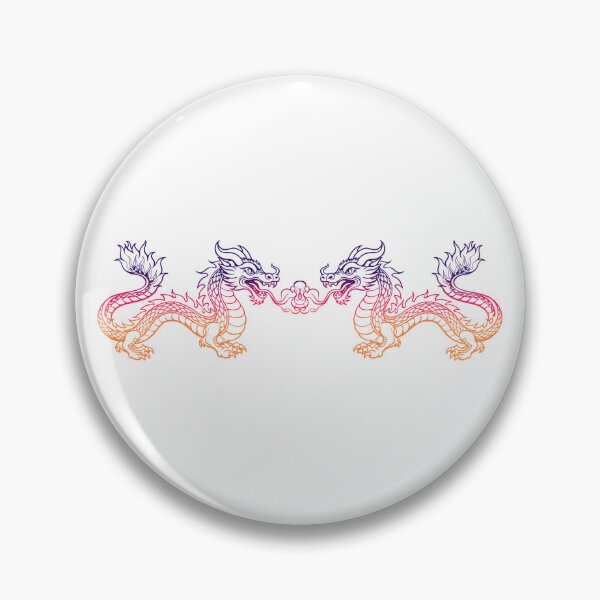Item preview, A vibrant line drawing of a gradient dragons designed and sold by BUTTER7FLY.