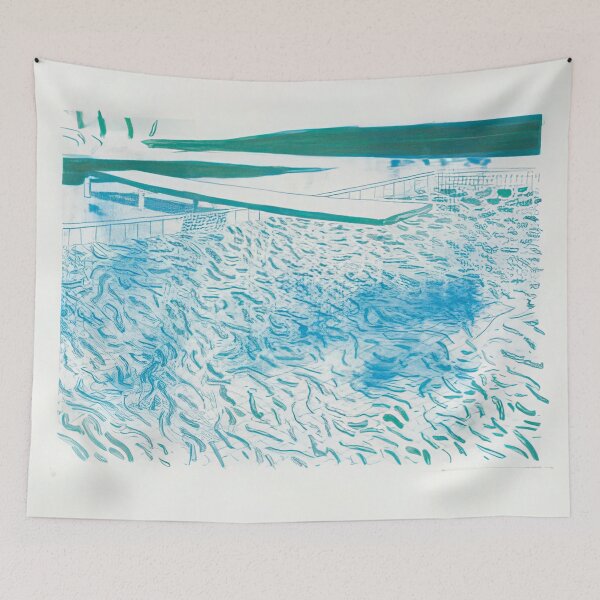Item preview, David Hockney -  Lithograph Of Water Made Of Lines And A Green Wash - Signed Print by David Hockney undefinedr designed and sold by LILLIANSTRANGEy.
