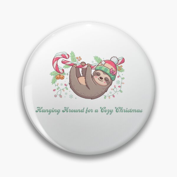 Artikelvorschau, Niedliches Weihnachtsfaultier hängt an Zuckerstange – Gemütliche Feiertage entworfen und verkauft von KMKDesignStudio.