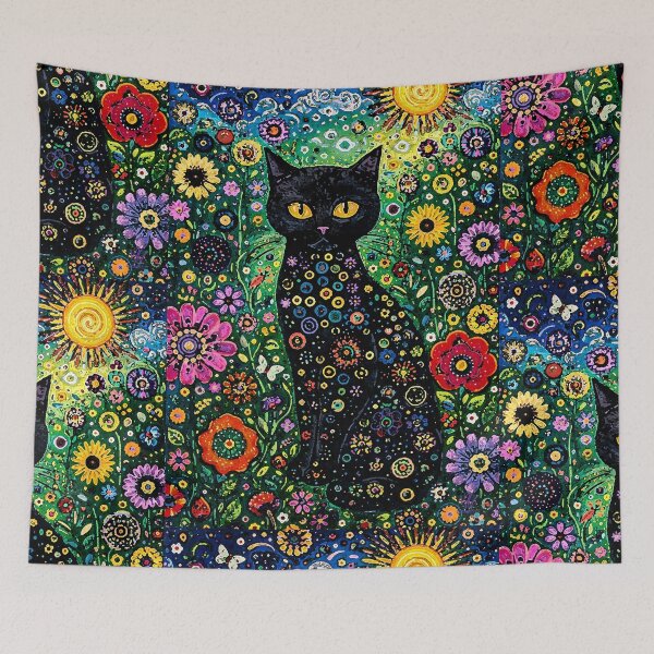 Aperçu de l'œuvre Whimsical Flower Cat créée et vendue par My Redbubble Shop.