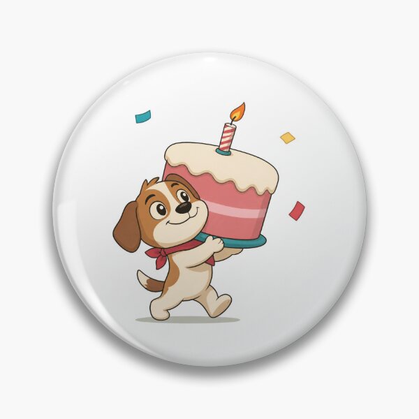 Item preview, Funny Dog Carrying a Giant Birthday Cake designed and sold by Catchy-Couture.