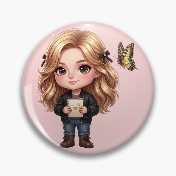 Item preview, Cute Edgy Chibi Girl With Notebook And Yellow Butterfly designed and sold by taogiauco.